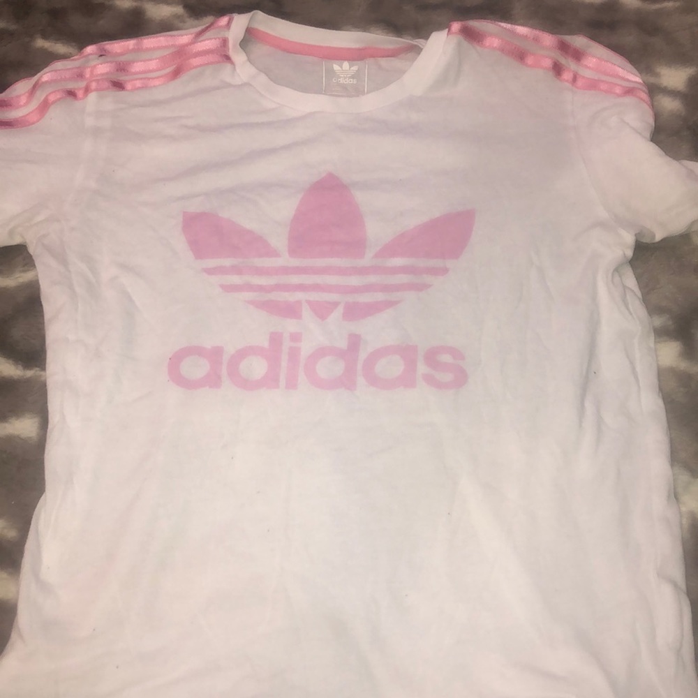 Women’s Adidas shirt rare pink and white